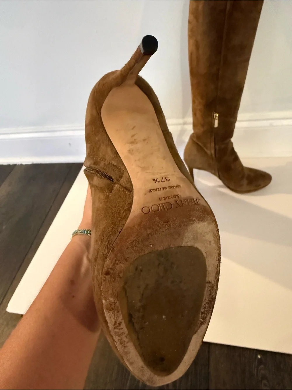 Jimmy Choo Brown Suede Over-the-Knee Stiletto Boots